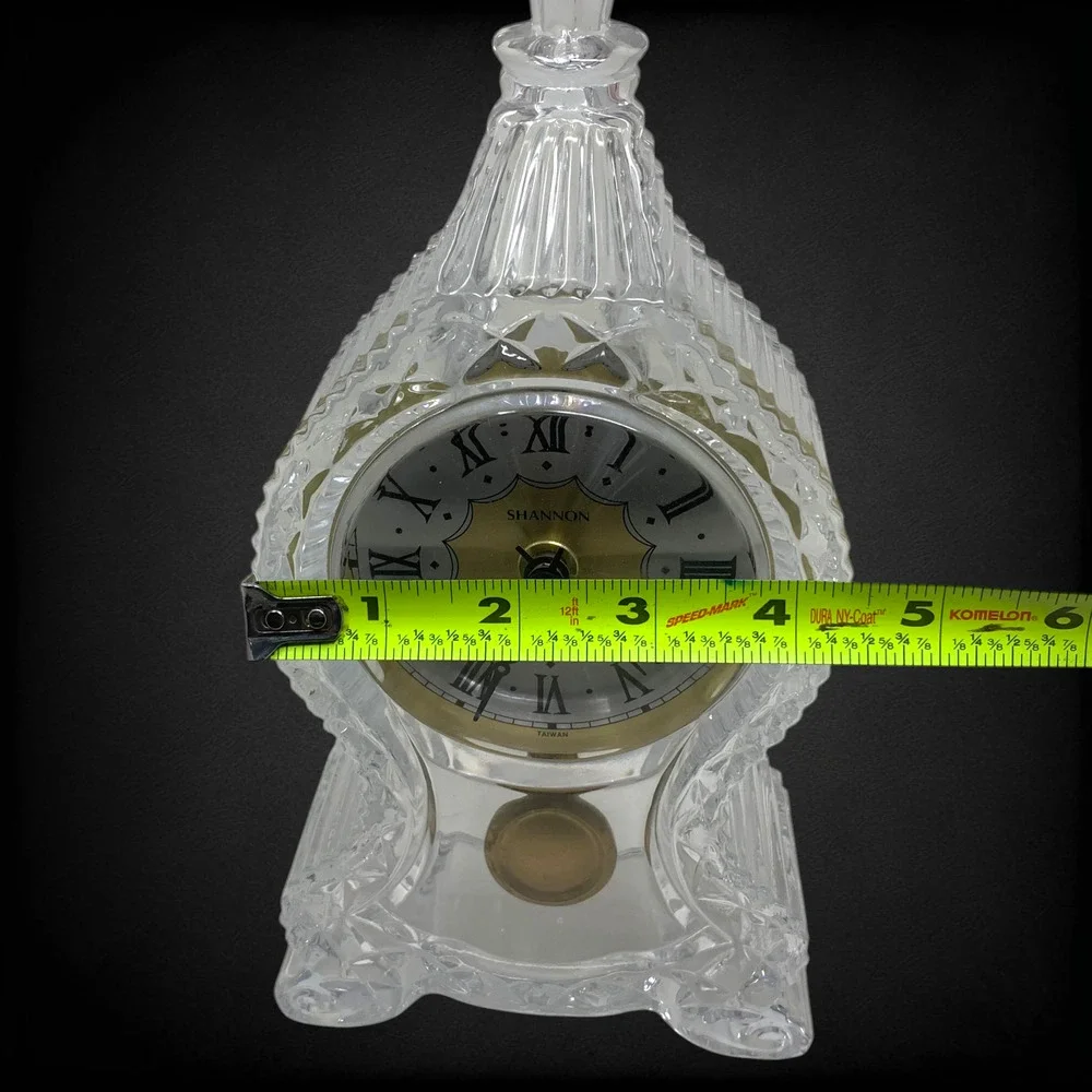 Vintage Shannon 24% Lead Crystal Pendulum Clock 9
